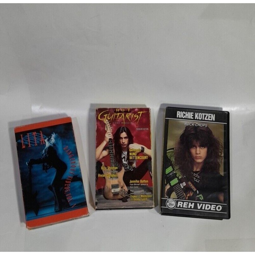 Rock N Roll,  Hair Band, Lita Ford. Richie Kotzen, Guitar 1990s  Lot Of 3 VHS